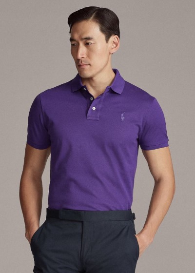 Ralph Lauren Custom Slim Fit Piqué Polo Herre Danmark (ESBWM2145)